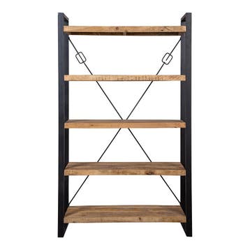 Boekenkast Mangohout Britt 120 cm, Verzenden, Nieuw, Overige houtsoorten, Industriële meubels