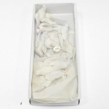 Vogeltje Witte duifjes 6 cm doos 12 stuks, Ophalen of Verzenden, Nieuw