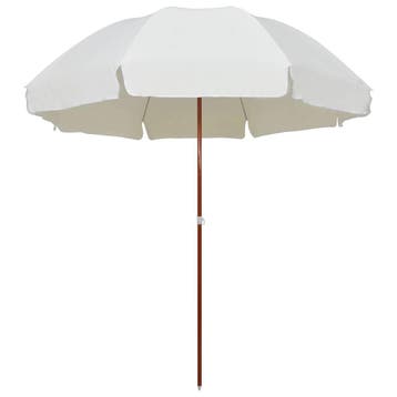 vidaXL Parasol met stalen paal 300 cm zandkleurig, Verzenden, Nieuw, 2 tot 3 meter