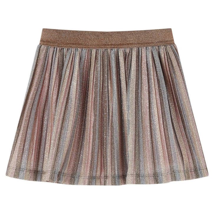vidaXL Kinderrokje geplooid met glitters 104 bruin en roze, Kinderen en Baby's, Kinderkleding | Overige, Nieuw, Verzenden