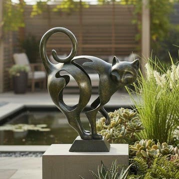 Ben Wouters (XX) - sculptuur, Modern Cat - 39 cm - Brons