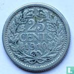 Nederland 25 cents 1910, Verzenden, 5 cent, Losse munt, Goud