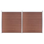 vidaXL Schutting 353x186 cm HKC bruin, Verzenden, Nieuw, Kunststof, 1 tot 2 meter