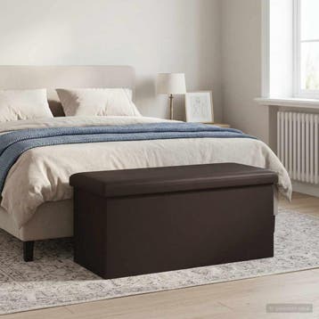 vidaXL Vouwbare Opbergbank Bruin 180 kg 80 L 77 x 38 x 38 cm, Verzenden, Nieuw