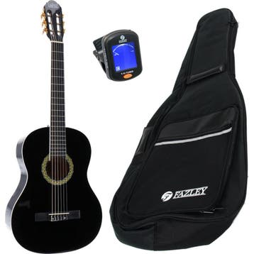 LaPaz 002 BK klassieke gitaar 4/4-formaat zwart + gigbag +, Verzenden, Nieuw