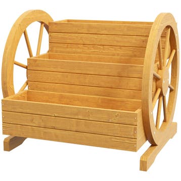 Bloembak Met Wagenwiel 61 X 62 X 57 Cm Weerbestendig Wateraf, Verzenden