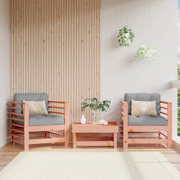 vidaXL Tuinstoelen 2 st massief douglashout, Verzenden, Nieuw, Tuinset