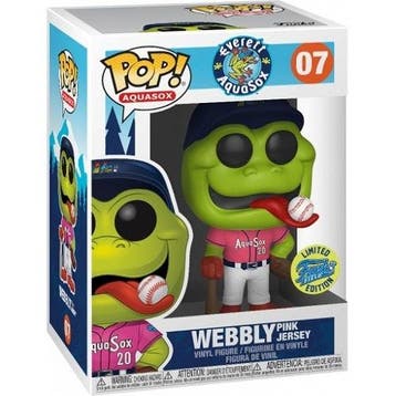 Funko - POP! - Sports - Everett AquaSox - Webbly (Pink, Verzamelen, Poppetjes en Figuurtjes, Verzenden, Nieuw