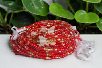 Waist Beads / Afrikaanse Heupketting -  Rood Butterfly Ifeol, Ophalen of Verzenden, Nieuw