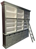 Boekenkast Engels groen met trap Kesteren 260 x 240cm, Ophalen of Verzenden, Nieuw