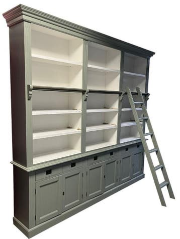 Boekenkast Engels groen met trap Kesteren 260 x 240cm, Huis en Inrichting, Kasten | Boekenkasten, Ophalen of Verzenden, Nieuw
