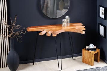 Massief houten consoletafel WILD 105 cm natuurlijke acacia, Huis en Inrichting, Tafels | Sidetables, Ophalen of Verzenden, Nieuw