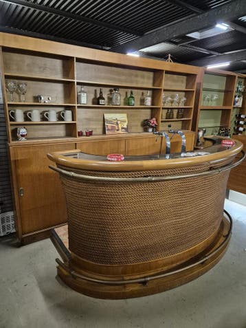 bar te koop huisbar mancave bar barmeubel bruin cafe barren, Ophalen of Verzenden, Gebruikt