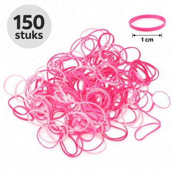 Haarelastiekjes Mini - 1cm - Roze - 150 Stuks, Nieuw