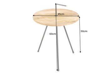 Handgemaakte bijzettafel SIMPLY CLEVER 60cm naturel, Ophalen of Verzenden, Nieuw