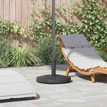 vidaXL Parasolvoet 24.6 kg Donkergrijs Rond, Verzenden, Nieuw, Minder dan 1 meter, Parasolvoet