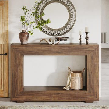 Tribesigns Farmhouse Console Tafel 119 cm - Industriële Halm, Verzenden, Nieuw
