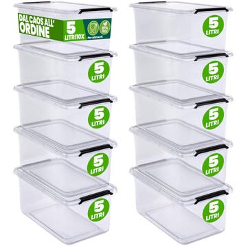 Opbergbox Transparant Set van 10 19,5x15x11,5cm 2L, Huis en Inrichting, Verzenden, Nieuw