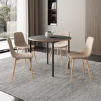 Eetkamerset tafel Lindesberg Ø100 cm met stoelen Köfering 5-, Huis en Inrichting, Tafels | Eettafels, Verzenden, Nieuw