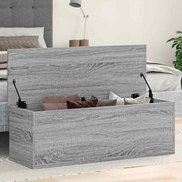 vidaXL Opbergbox 102x35x35 cm bewerkt hout grijs sonoma, Huis en Inrichting, Verzenden, Nieuw