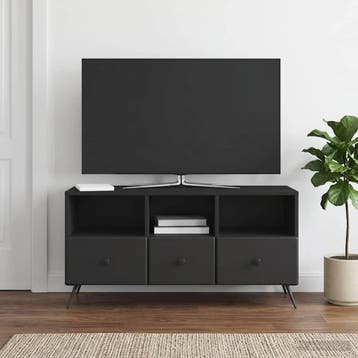 vidaXL TV-kast met lade Zwart 102 x 34,5 x 50 cm Bewerkt, Minder dan 50 cm, Verzenden, Nieuw, Minder dan 100 cm