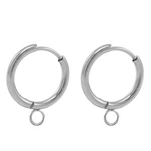 2 x Roestvrij stalen (RVS) Stainless steel oorbellen creo..., Ophalen of Verzenden, Nieuw, Kraal