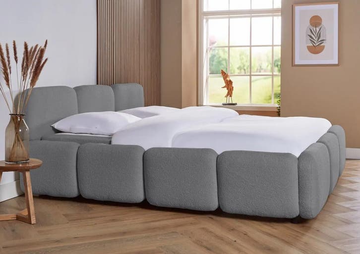 ACTIE! Bedframe Valencia 160 200 Grijs, Huis en Inrichting, Slaapkamer | Boxsprings, 160 cm, 200 cm, Grijs, Tweepersoons, Nieuw