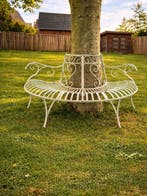 Tree Bench Hearts White - New - Bank - Metaal