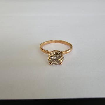 Ring - 14 karaat Roségoud - 1.55ct. tw. Bruin Diamant, Nieuw