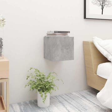 vidaXL Nachtkastje 30,5x30x30 cm bewerkt hout betongrijs, Huis en Inrichting, Minder dan 45 cm, Verzenden, Nieuw, Minder dan 55 cm