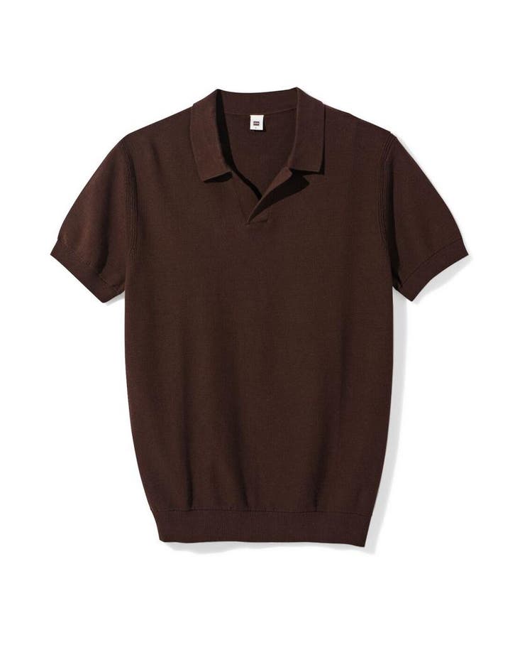 HEMA Herenpolo Kris structuur donkerbruin, Kleding | Heren, Overige Herenkleding, Nieuw, Verzenden
