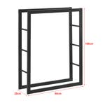 [en.casa] Brandhout rek houtopslag Täby zwart 80x25x100 cm, Tuin en Terras, Haardhout, Verzenden