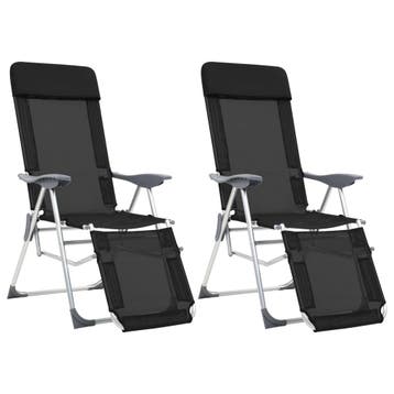 vidaXL Campingstoelen met voetensteun 2 st inklapbaar, Verzenden, Nieuw