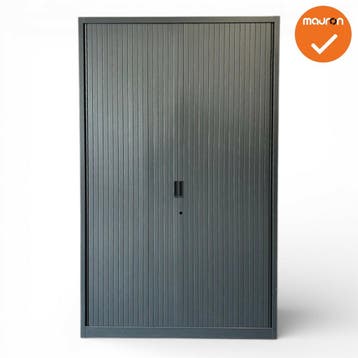 Roldeurkast Aspa - 195x120x45cm - Antracietgrijs met antr..., Werkplek, Ophalen of Verzenden, Gebruikt, Kast