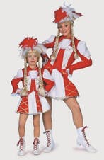 Dansmarietje kostuum kind rood/wit, Kleding | Dames, Carnavalskleding en Feestkleding, Ophalen of Verzenden, Nieuw
