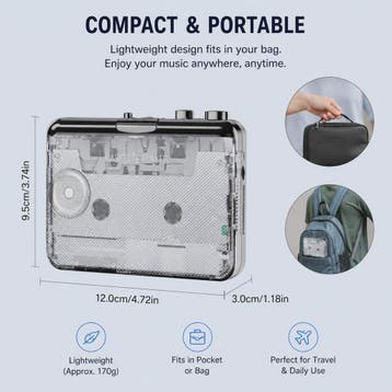 Draagbare Cassette Speler & MP3 Converter - USB Opname & Rad, Verzenden
