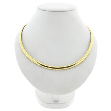 Gouden omega schakelcollier (Ketting), Ophalen of Verzenden, Gebruikt, Goud, Goud