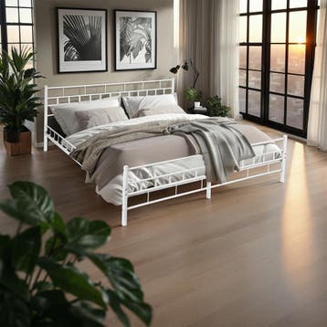 Metalen bed met lattenbodem in modern ontwerp, Verzenden, Nieuw