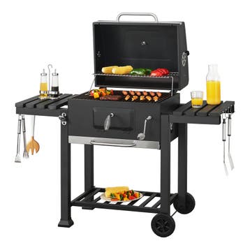 Houtskool BBQ Arnad met deksel 105x135x47,5 cm zwart casa.pr, Verzenden, Nieuw