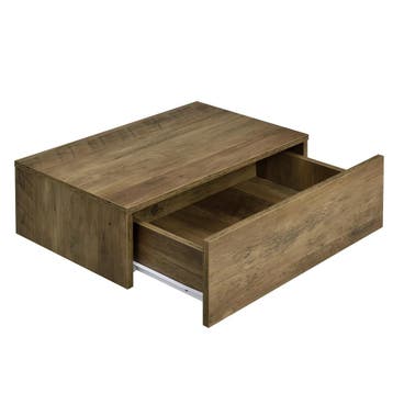Wandplank met lade set van 2 zwevend 46x30x15 houtkleurig, Verzenden, Nieuw