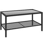 Rieten Salontafel, Tweelaags Buitentafel Met Opbergvak, Geha, Tuin en Terras, Parasols, Verzenden, Nieuw