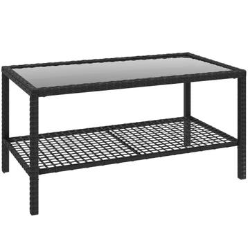 Rieten Salontafel, Tweelaags Buitentafel Met Opbergvak, Geha, Verzenden, Nieuw