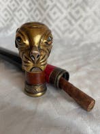 Wandelstok - Bulldog - Messing, Hout, Antiek en Kunst