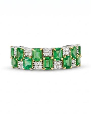 Statement ring - 14 karaat Witgoud - 3.02ct. tw. Tsavoriet -
