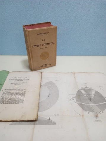 Dante Alighieri (1265-1321) - Tavola cosmografica La Divina, Antiek en Kunst