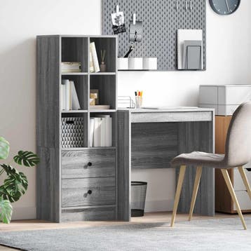 vidaXL Bureau Grijs Sonoma 115,5 x 50 x 127 cm 2 st, Verzenden, Nieuw