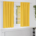 vidaXL Zwart-out Gordijnen met Ringen 2 pcs Mosterdgeel 175, Verzenden, Nieuw