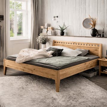 Forestales Modesto II Kernbeuken Houten Bed - 200 x 210, Nieuw