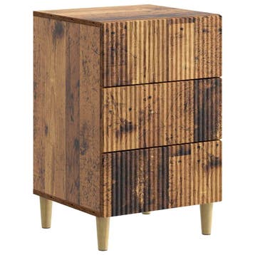 vidaXL Nachtkastje met lade Oud hout 43 x 41 x 66,5 cm, Minder dan 45 cm, Verzenden, Nieuw, 55 tot 70 cm
