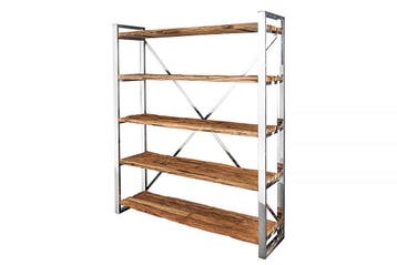 Massief houten plank BARRACUDA 185cm bruin teakhout zilver, Ophalen of Verzenden, Nieuw